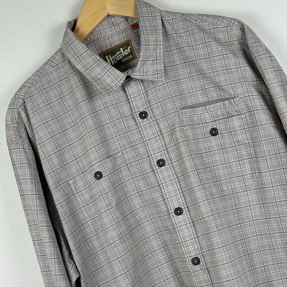 Howler Brothers Long Sleeve Button Up Shirt Men's XL Grey Plaid Performance - Picture 1 of 8